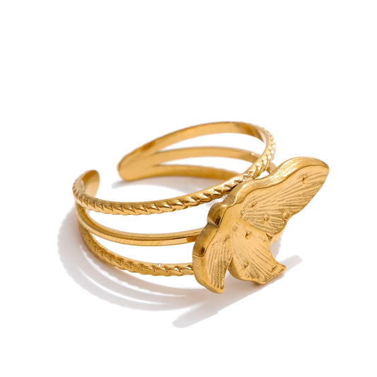 Flower open adjustable daily fashion ring - product image