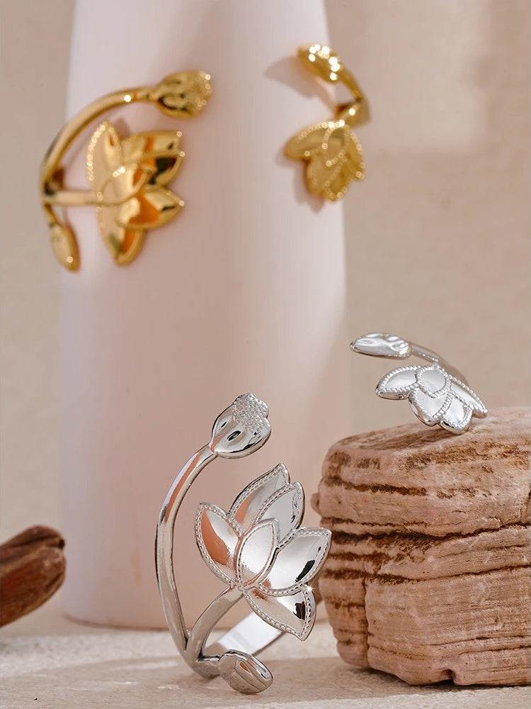 Flower open cuff fashion bracelet - product image