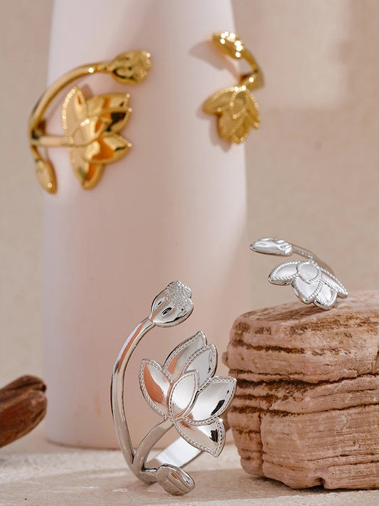 Flower open cuff fashion bracelet - product image