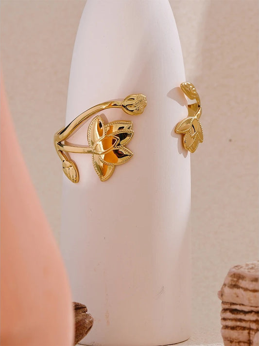 Flower open cuff fashion bracelet - product image