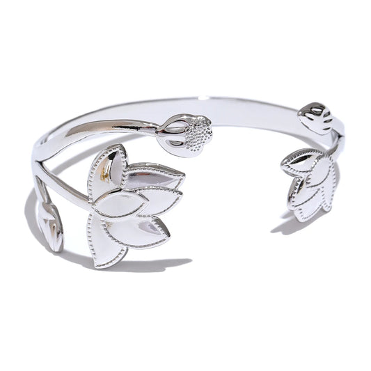 Flower open cuff fashion bracelet - product image