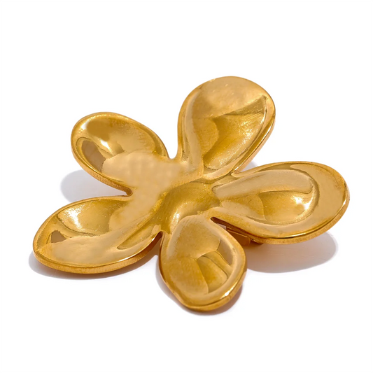 Flower pattern metal brooches gold silver color - product image