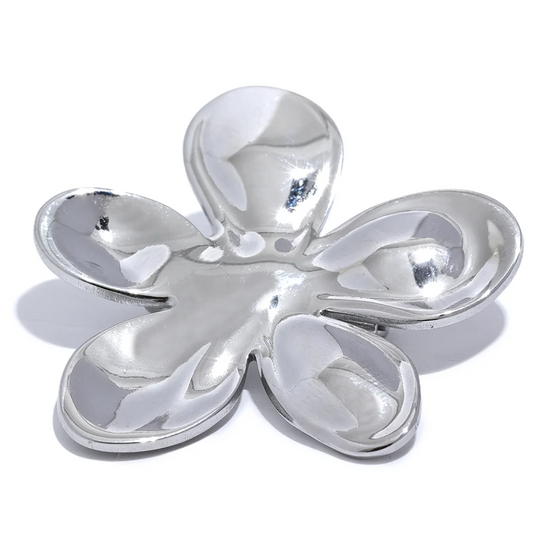 Flower pattern metal brooches gold silver color - product image
