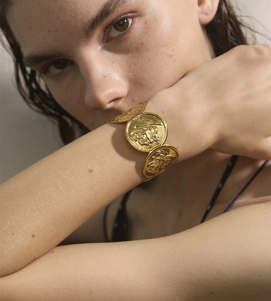 Flower shape open cuff bracelet bangle women fashion - product image