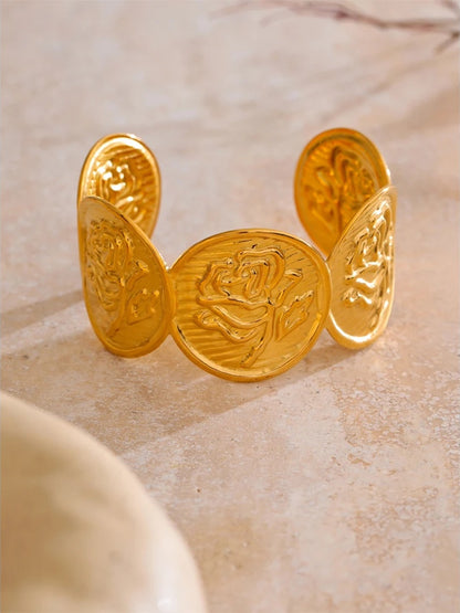 Flower shape open cuff bracelet bangle women fashion - product image