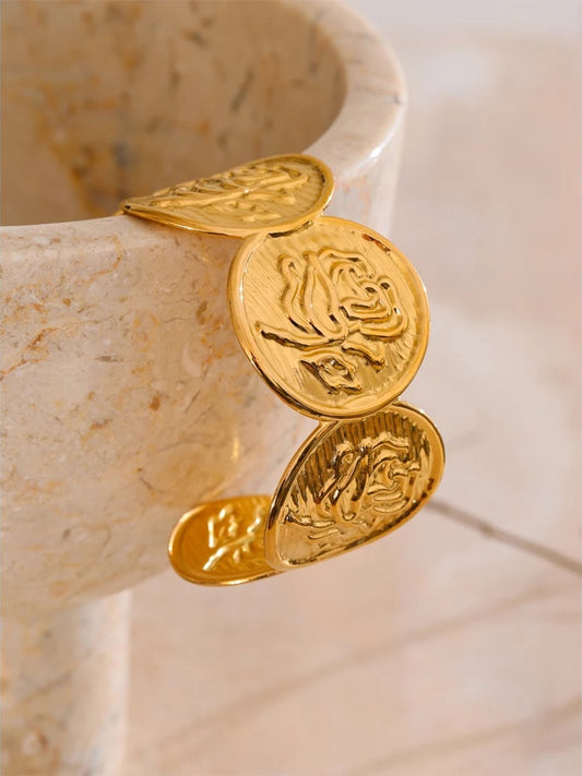 Flower shape open cuff bracelet bangle women fashion - product image