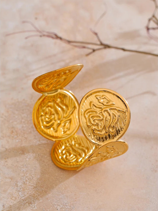 Flower shape open cuff bracelet bangle women fashion - product image