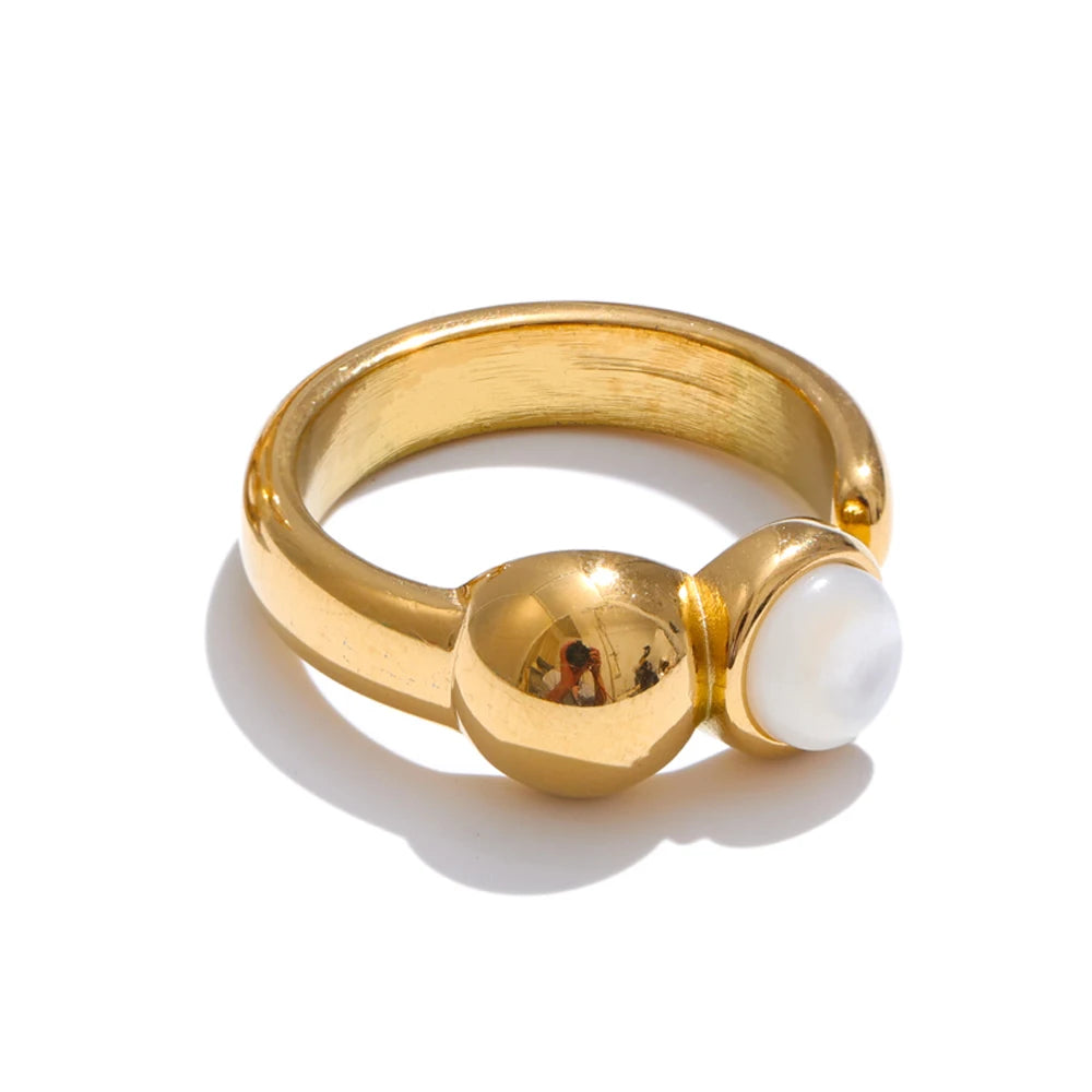 Flower shell adjustable open ring - product image