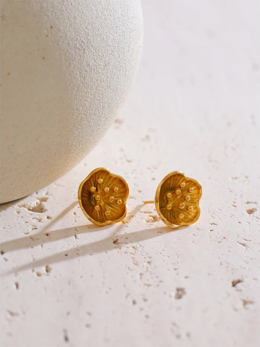Flower stamen stud earrings and ring set - product image