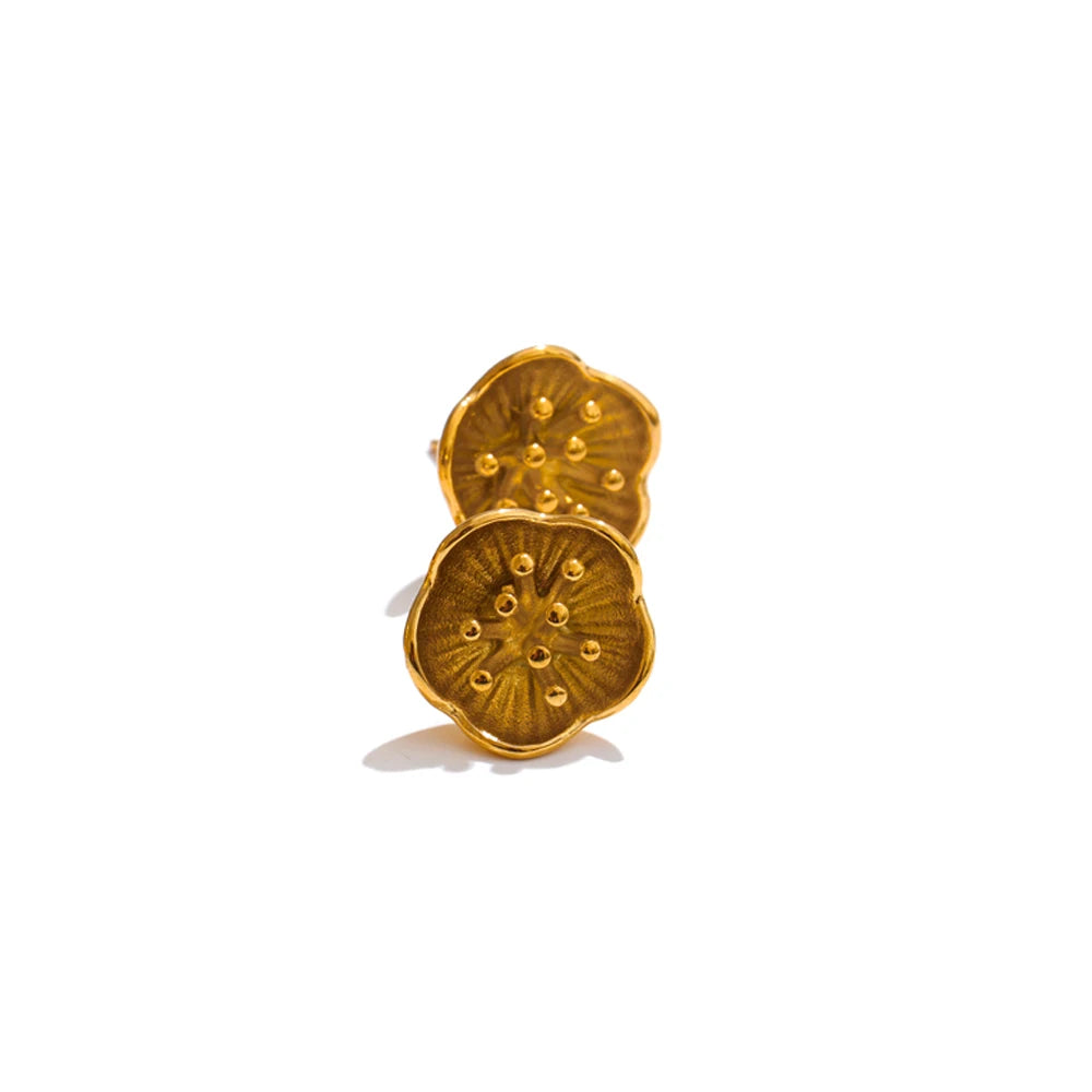 Flower stamen stud earrings and ring set - product image
