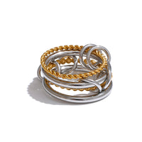 Four Finger Stacking Modern Metal Ring