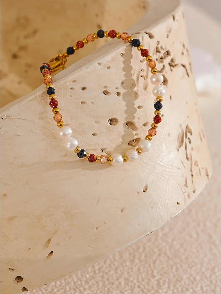 Freshwater pearl bead chain modern bracelet - product image
