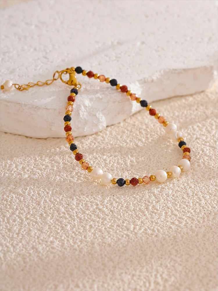 Freshwater pearl bead chain modern bracelet - product image