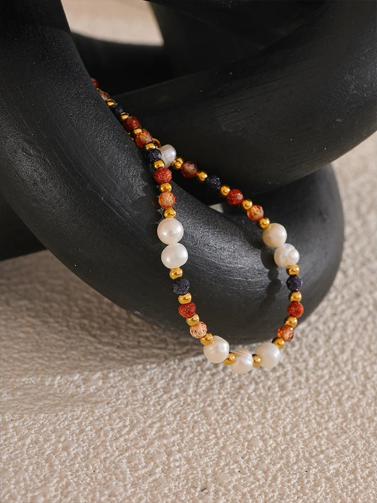 Freshwater pearl bead chain modern bracelet - product image