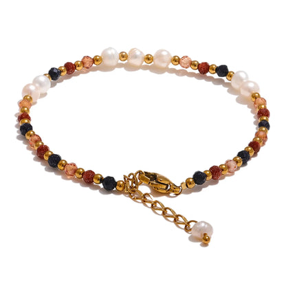 Freshwater pearl bead chain modern bracelet - product image