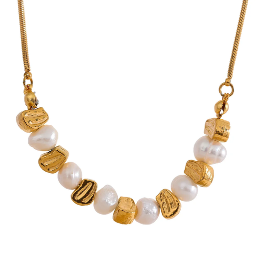 Freshwater pearl beads chain necklace bracelet set - product image