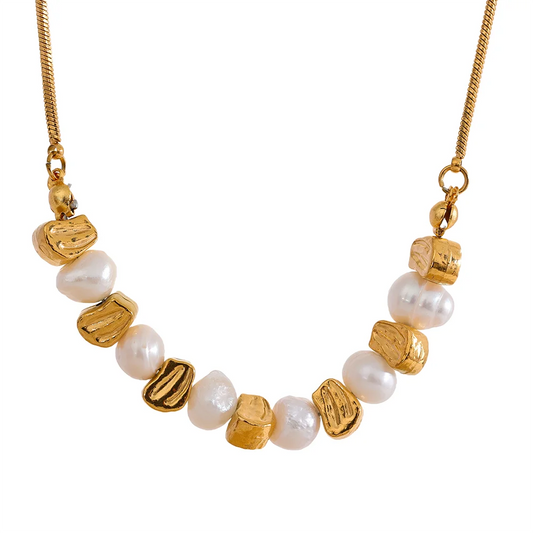 Freshwater pearl beads chain necklace bracelet set - product image