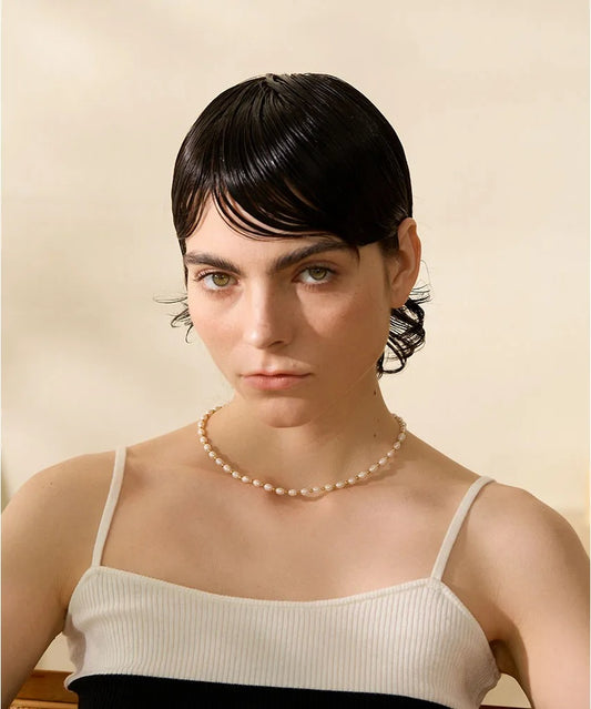 Freshwater pearl beads minimalist necklace - product image