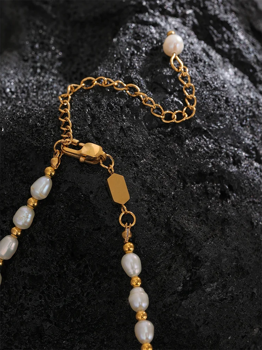 Freshwater pearl beads minimalist necklace - product image