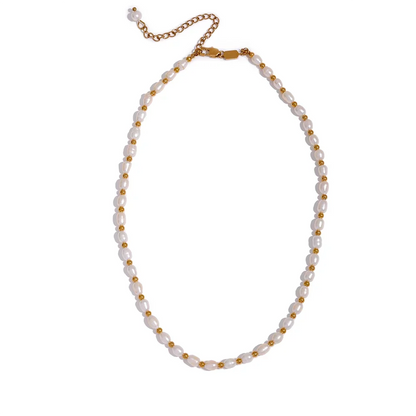Freshwater pearl beads minimalist necklace - product image