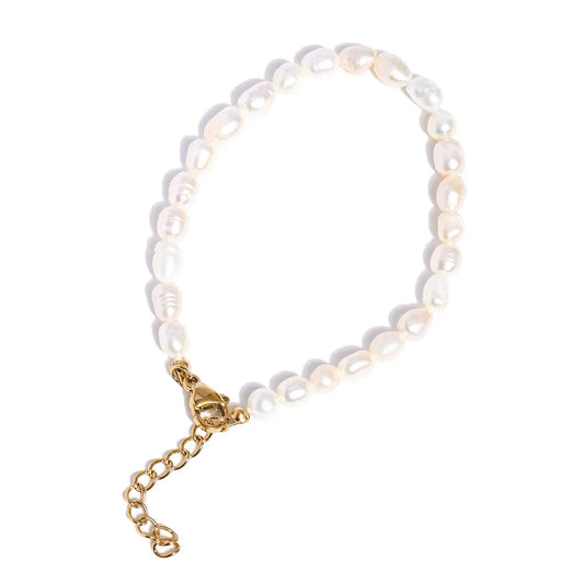Freshwater pearls necklace bracelet set classic gift - product image