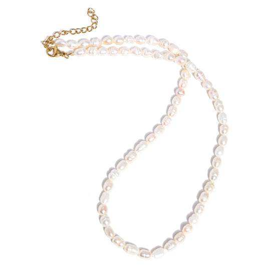 Freshwater pearls necklace bracelet set classic gift - product image