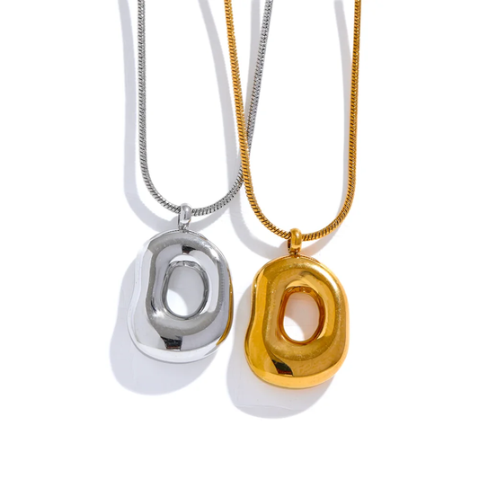 Geometry hollow pendant fashion metal charm necklace - product image