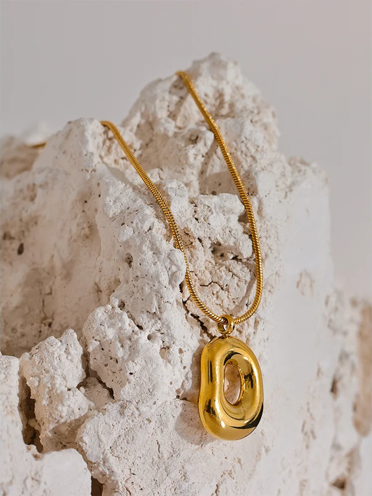 Geometry hollow pendant fashion metal charm necklace - product image