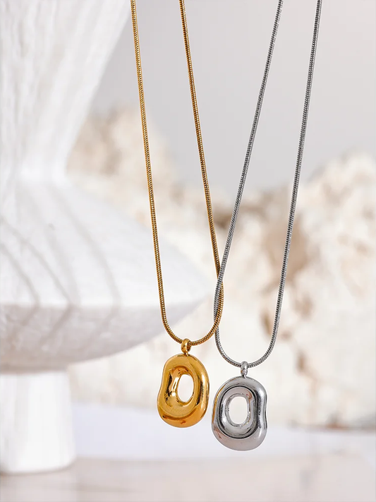 Geometry hollow pendant fashion metal charm necklace - product image