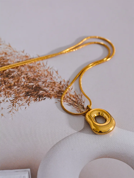 Geometry hollow pendant fashion metal charm necklace - product image