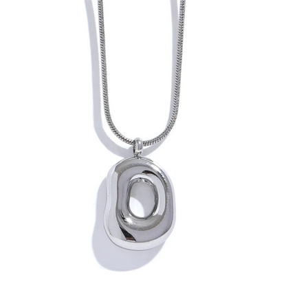 Geometry hollow pendant fashion metal charm necklace - product image