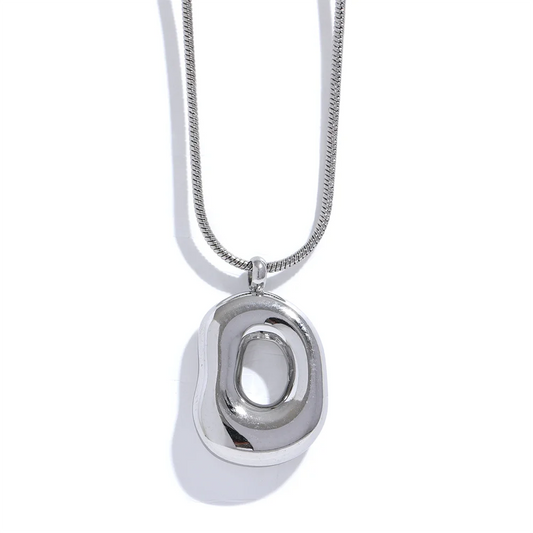 Geometry hollow pendant fashion metal charm necklace - product image
