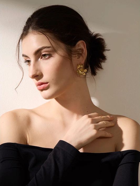 Ginkgo leaf drop earrings trendy women - product image