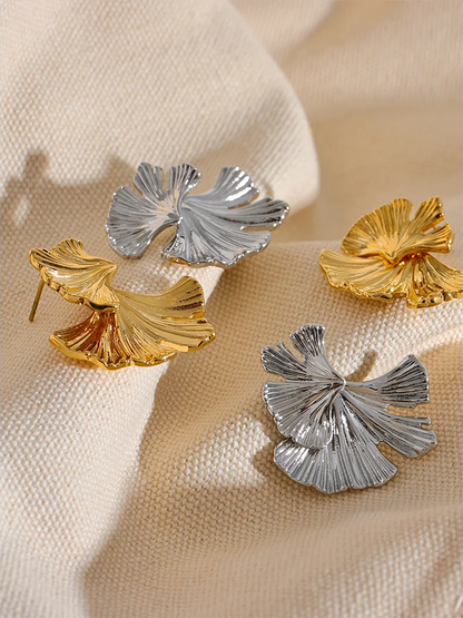 Ginkgo leaf drop earrings trendy women - product image