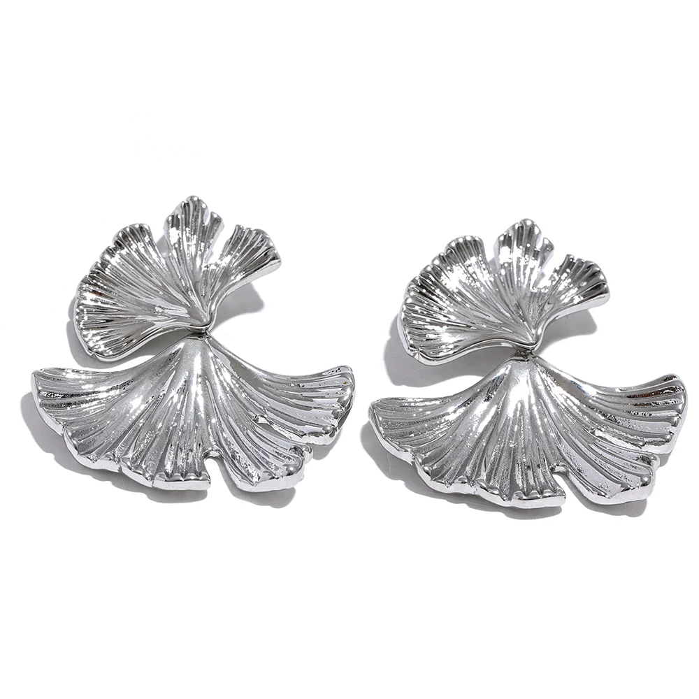 Ginkgo leaf drop earrings trendy women - product image