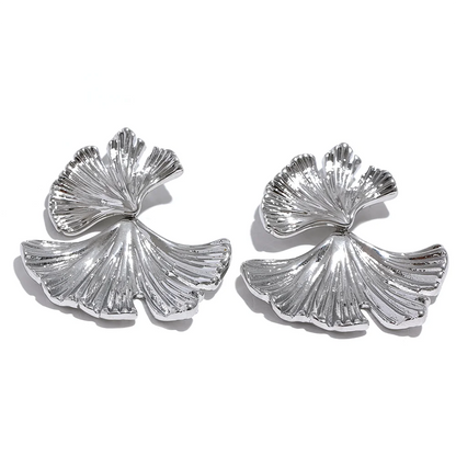Ginkgo leaf drop earrings trendy women - product image