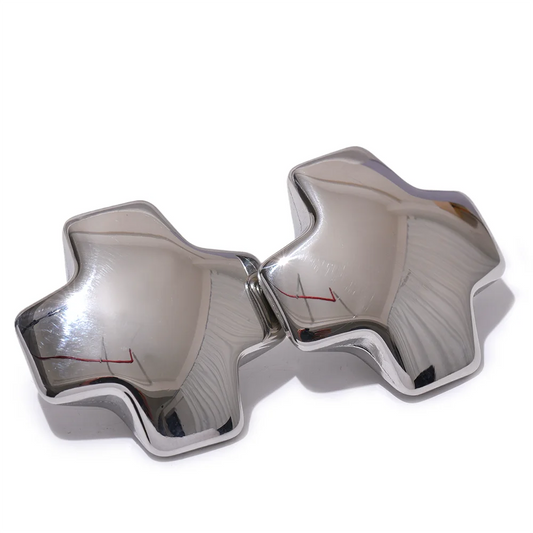 Glossy chunky cross stud earrings women - product image