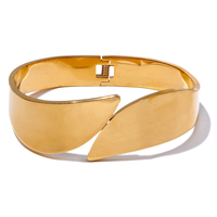 Glossy Smooth Wide Contemporary Bangle Bracelet