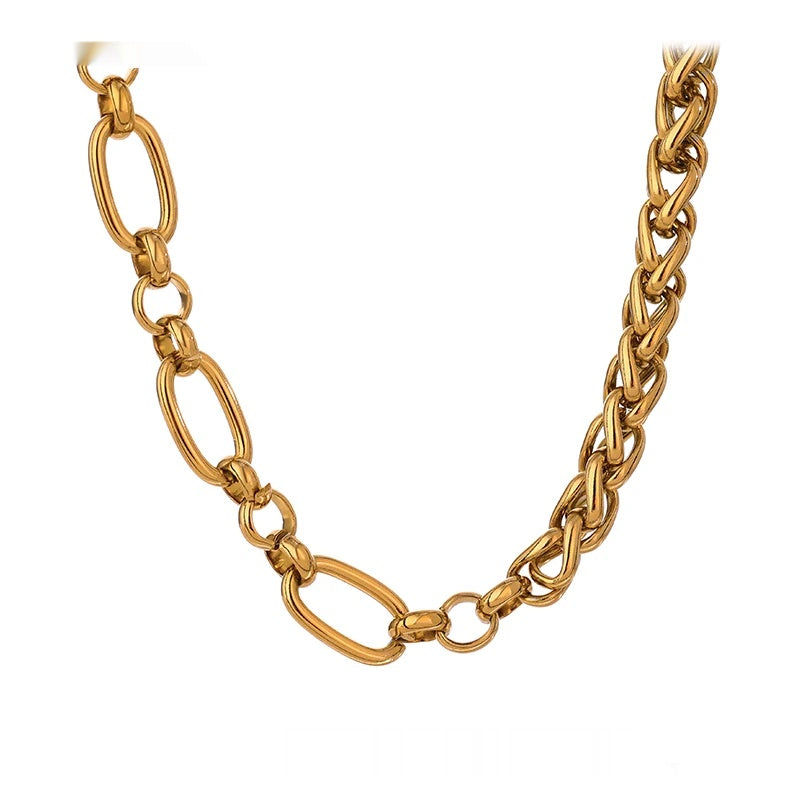 Glossy thick chunky chain collar necklace - product image