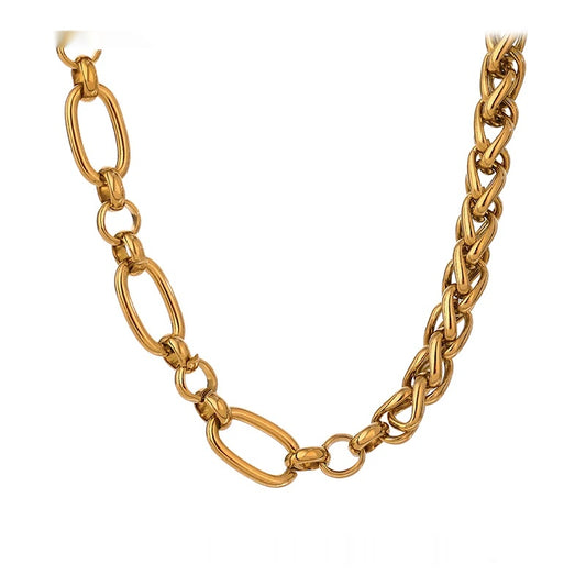 Glossy thick chunky chain collar necklace - product image