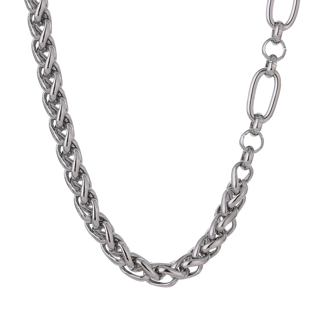 Glossy thick chunky chain collar necklace - product image