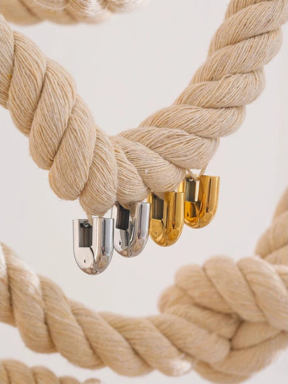 Glossy u-shape hollow hoop earrings - product image