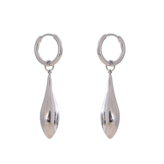 Glossy water drop dangle hoop minimalist earrings - product image