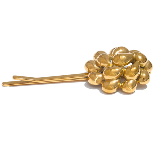 Gold color stainless steel hair clip - product image