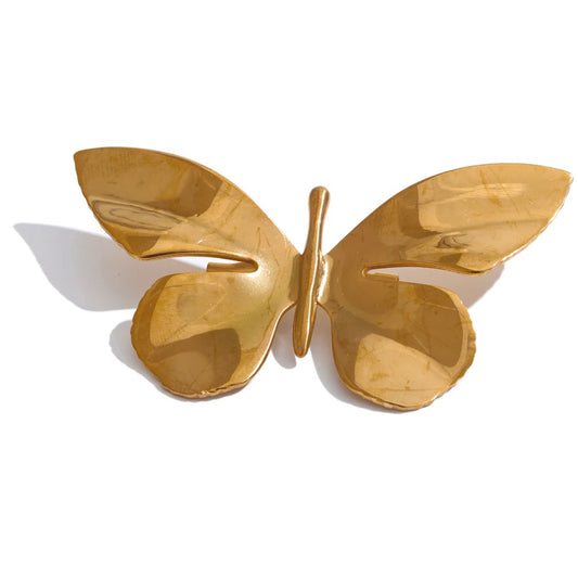Golden butterfly brooch pin - product image