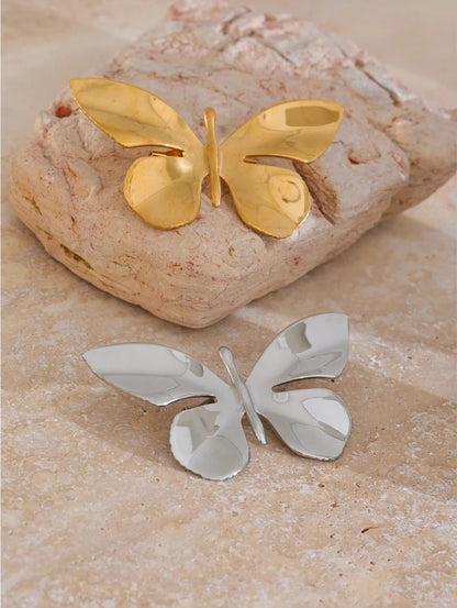 Golden butterfly brooch pin - product image