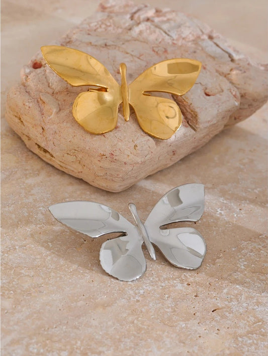 Golden butterfly brooch pin - product image