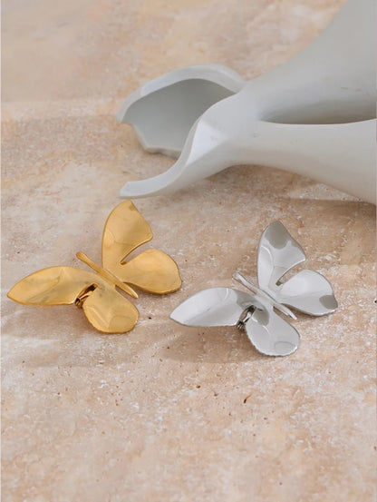 Golden butterfly brooch pin - product image