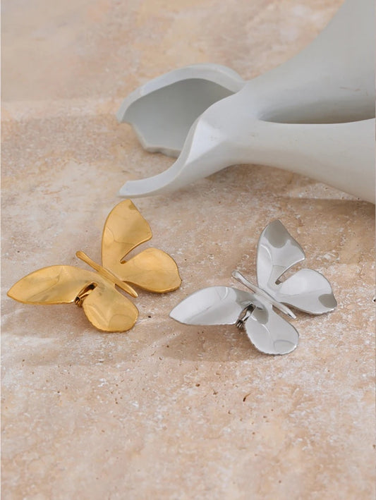 Golden butterfly brooch pin - product image