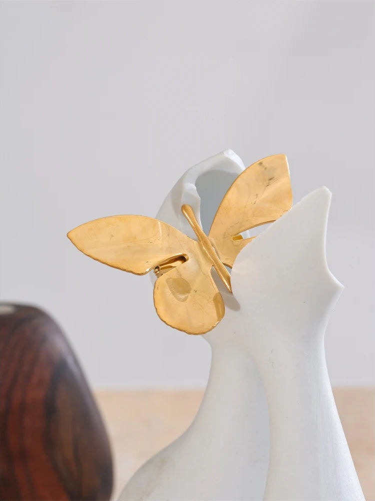 Golden butterfly brooch pin - product image